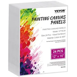 VEVOR Canvas Boards for Painting 24 Pack 12 x 16 Inch Blank Canvases for Painting Supplies