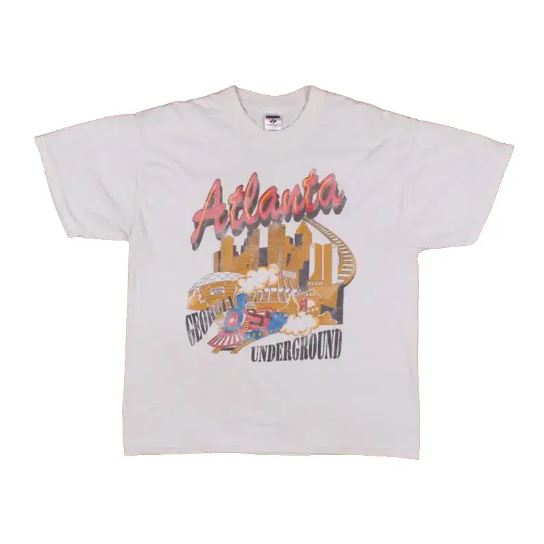 Vintage Jerzees Graphic T Shirt XL Atlanta Trains White Tee Vintage Jerzees Graphic T Shirt XL Atlanta Trains White Tee