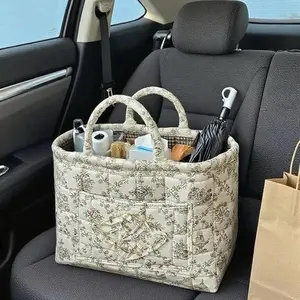 Car Storage Basket Organizer Multi-Purpose Fabric Interior Accessories Durable Space-Saving Design for Vehicles Portable & Washable