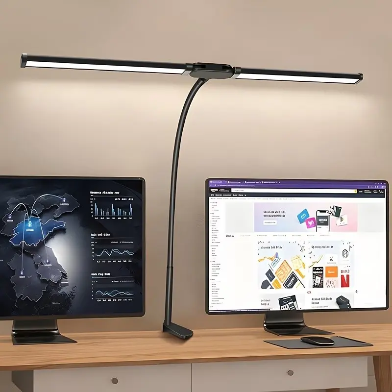 Adjustable Dual-Head Desk Lamp, 5 Color Modes, Dimmable Brightness, USB Charging, Adjustable Lighting, /, Ideal for Drawing, Office, Reading, Computer Display