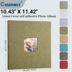 10 Inch Linen Cover Self Adhesive 40 Page Magnetic Scrapbook Albums with Sticky Page Hold 3x5 4x6 5x7 6x8 8x10 Photos Album Multi Color DIY Memory Book for Christmas Wedding Birthday Baby Shower Gifts