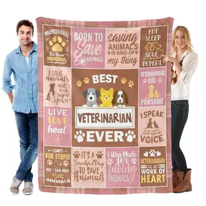 Veterinary Gifts Blanket 60"X50", Veterinarian Gifts for Women, Gifts for Veterinarians, Vet Gifts, Vet Med Gifts, Best Future Veterinarian Gifts, Funny Veterinary Gifts, Vet Student Gifts flannel blanket ideal