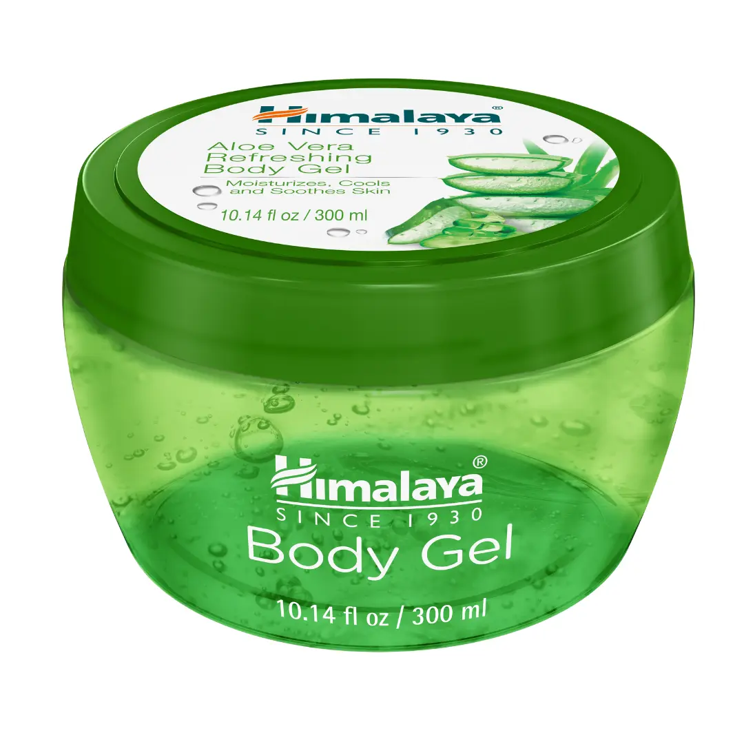 Himalaya Aloe Vera Refreshing Body Gel, with Real Aloe Vera for Moisturizing, Cooling, and Soothing Skin, Lightweight Non-Greasy Formula, 10.14 fl oz (300 ml)