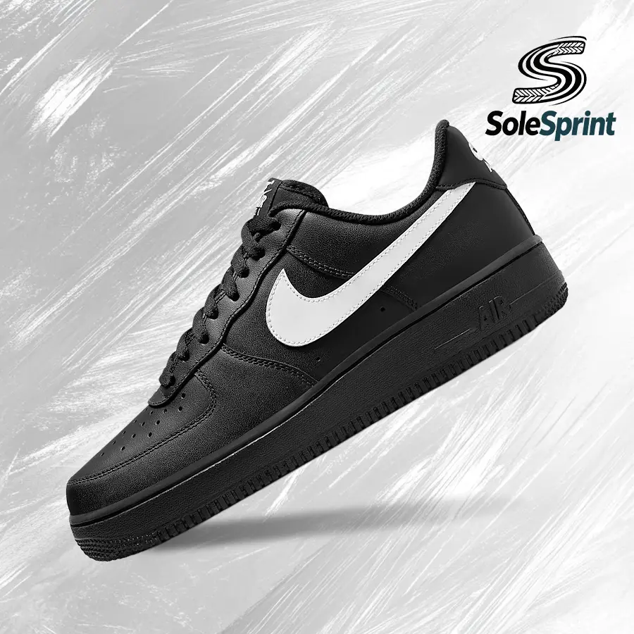 NIKE Air Force 1 '07 Men's Shoes, Vintage-Inspired Low-Top All Day Sneakers with Shock Absorption for Streetwear - Black/White FZ0627-010,back to school,back to school shopping,travel essentials,camping essentials, Athletic Casual Sneakers
