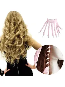 8-Prong No-Heat Hair Curler, Soft Wave Curling Ribbon, Slouchy Curling Tool ,Hair Rollers, Heatless Hair Curlers, Heatless Curls,Hair Curler,Hair Products And Accessories For Barber Salon Beauty Travel Essentials,Back To School,Travel Holiday Essentials