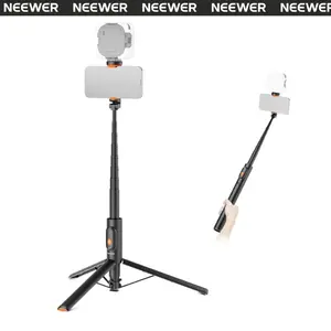 NEEWER BASICS PA992 Selfie Stick Tripod for Smartphone, One Button Quick Release, Built In Remote Control, Cold Shoe Mount, Adjustable Height and Angle, Content Creator Tool for Vlogging, Streaming, Photography summervibes
