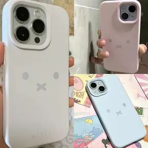 Kawaii Miffy Iphone 7/8/XS/XR/11/12/13/14/15/16ProMax Phone Case Silicone Anti-drop Simple All-wrap Soft Case Christmas Toy Gift