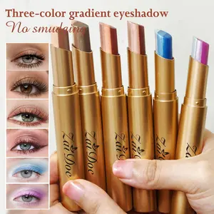 ZaiDoc Glittering Three-Color Eyeshadow Stick Effortless Glam in One Swipe Perfect for Daily & Party Looks Makeup Blend Versatile Use