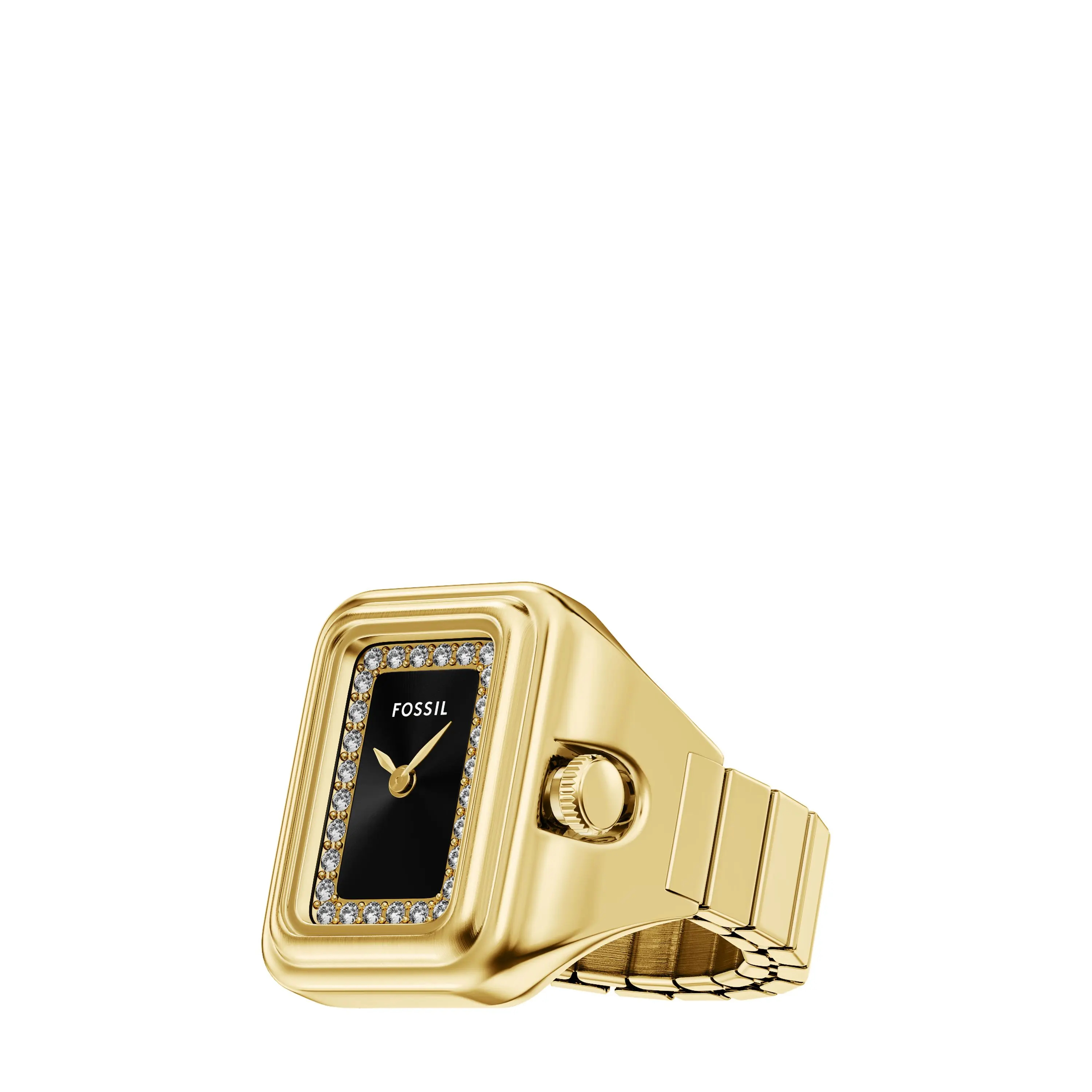Fossil Women's Raquel Watch Ring Two-Hand Gold-Tone Stainless Steel