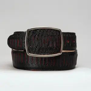 Men's Artisanal Leather Cowboy Belt - Premium Leather, 1.5" Width, Square Metal Buckle