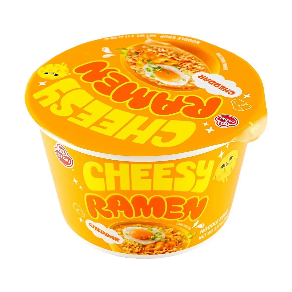 OTTOGI Cheddar Cheese Ramen Cup Noodles 90g - Authentic Korean Instant Ramyeon, Popular Snack