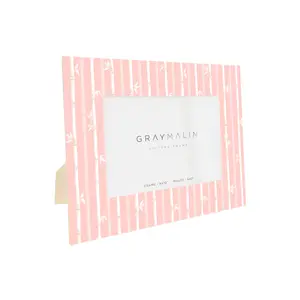 The Veranda Bamboo Horizontal Picture Frame - Coral Pink