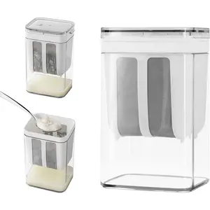 Greek Yogurt Strainer, 1100ml Multi Yoghurt Maker Strainer with Fine Mesh Bag & Lid for Thick Greek Yogurt, Soybean Milk, Kefir, Berries, Soup, Fruit Juice, Coffee