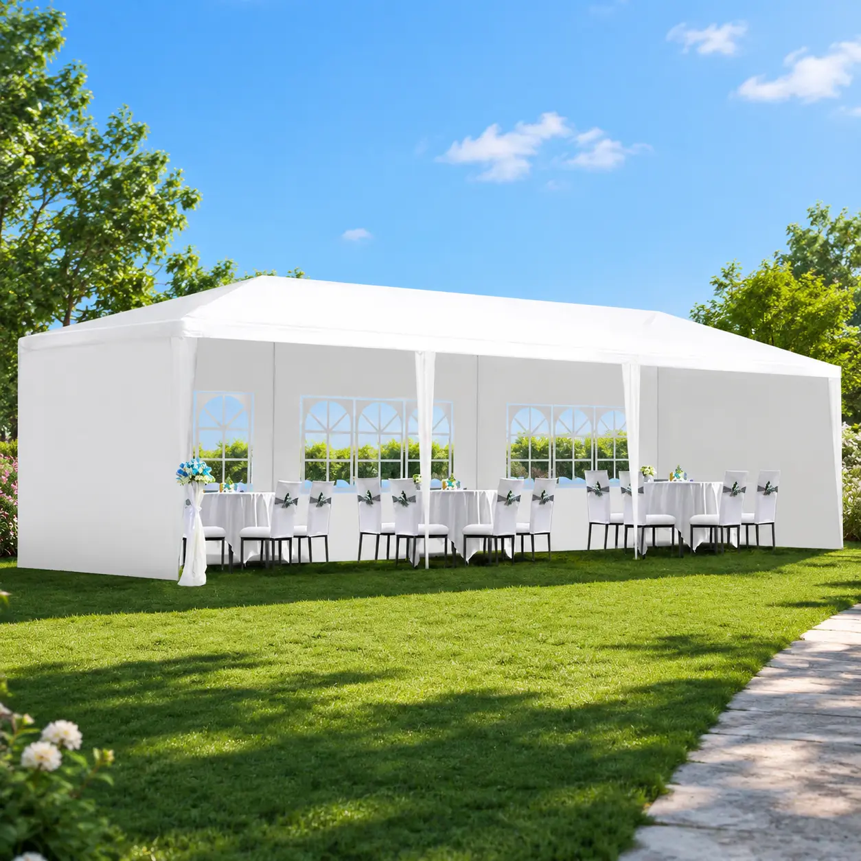 littleox 10x20 Feet Outdoor Garden Gazebo Wedding Party Tent Canopy Marquee Perfect for Outdoor Events Backyard Gatherings No Sidewalls Included Outdoor Tent