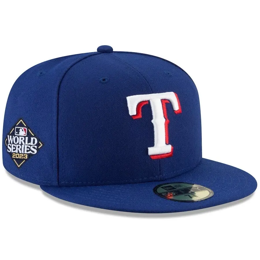 New Era Texas Rangers 59FIFTY Fitted Baseball Cap – Royal Blue 2023 World Series Patch