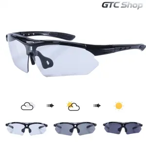 Unisex Cycling Photochromic Sunglasses, Auto Color Changing MTB Mountain Bike Eyewear, Practical Riding Protective Sports Goggles for Men Women Outdoor Use #summervibes