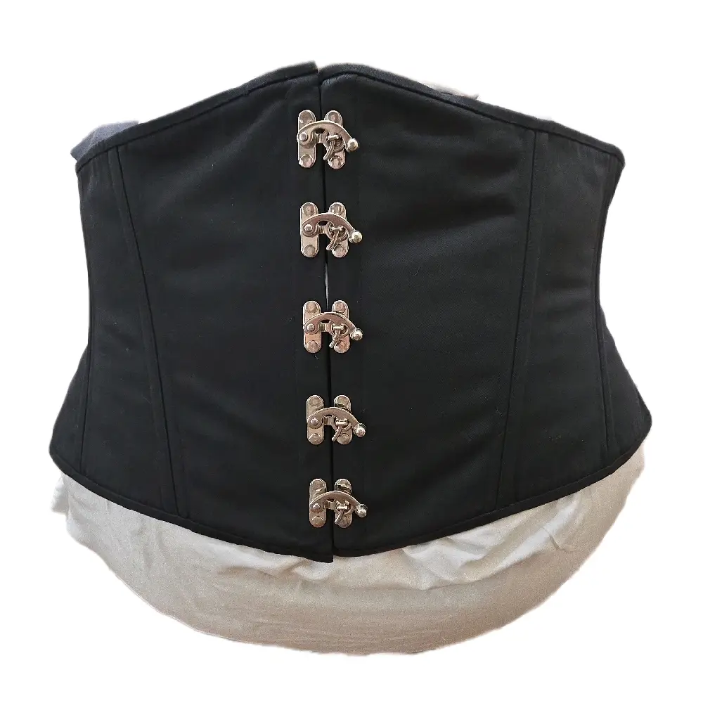 Black Cotton Waist Training Corset – Swing Clasp – 68” Waist Goal- Plus size Compression Fashion Shapewear Womenswear Belts Style Fit