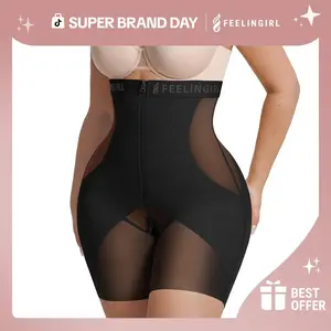 FeelinGirl #Live1 Shapewear for Women Fajas Body Shaper Girdles High Waisted Butt Lifting Shapewear Shorts Khaki