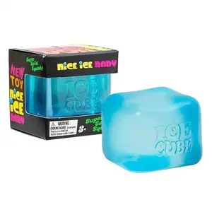 Needoh Ice Cube Water Drop Squeeze Toy, Rosy Stylish Sensory Stress Relief Ball, Soft Squishy Fidget Toy in Blue Pink Purple, Relaxing Anxiety Reducing Hand Toy, Perfect Gift for All Ages