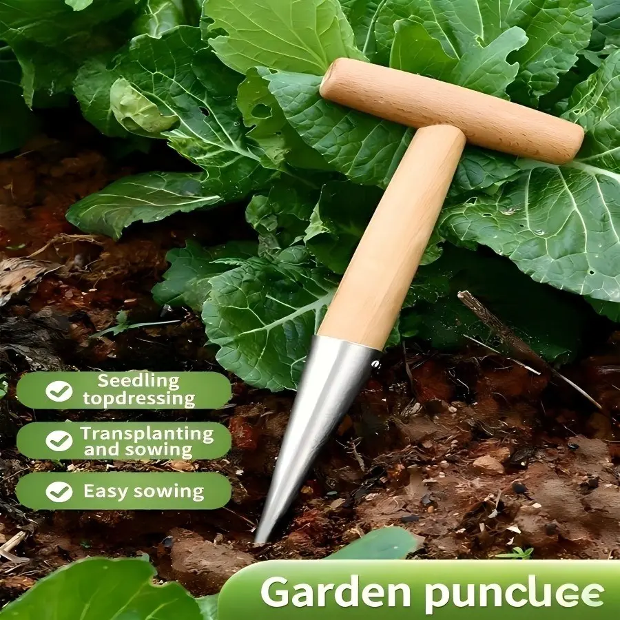 2pcs Seed Planting Tool, Multi-Functional Agricultural Hole Digger, Stainless Steel Garden Seeder, Home Gardening Equipment, Garden Supplies, Za040 Model