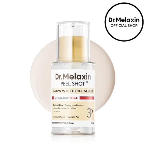 [Dr.melaxin Official] Peel Shot Glow Rice PDRN Serum 30ml Facial Skin Care Smooth Texture For Pore Care Korean Skin Care