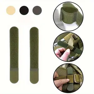 10pcs Tactical Backpack Straps Nylon Webbing Cable Ties with Hook and Loop Fastener, Reusable Cord Wrap Buckles for Outdoor Gear Management