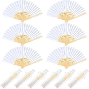 20 Bamboo Handheld Fans with Gift Bags, Lightweight Decorative Traditional, Perfect Wedding Gifts, Bridal Shower Souvenirs, Party Favors, Elegant Event Accessories