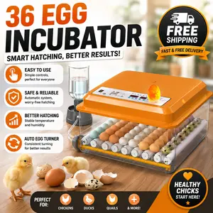 Chalixion 36-Egg Automatic Turning Incubator with Water Injection & Humidity Control, Breeders Efficient Poultry Egg Incubation Hatching Egg Hatchery Kit