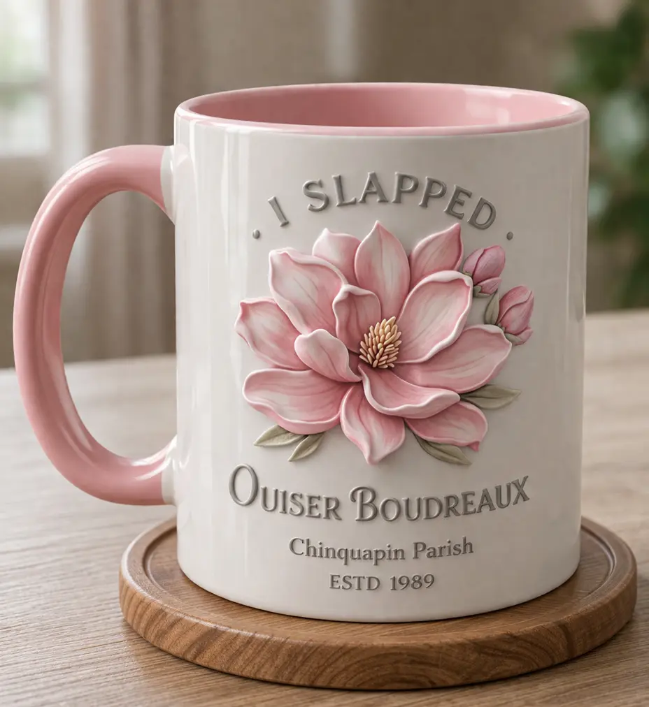 3D Embossed Mug Both Sides For Mother's Day Gift, I Slapped Ouiser Boudreaux Coffe Mug, Gift for Mom Grandma Mama
