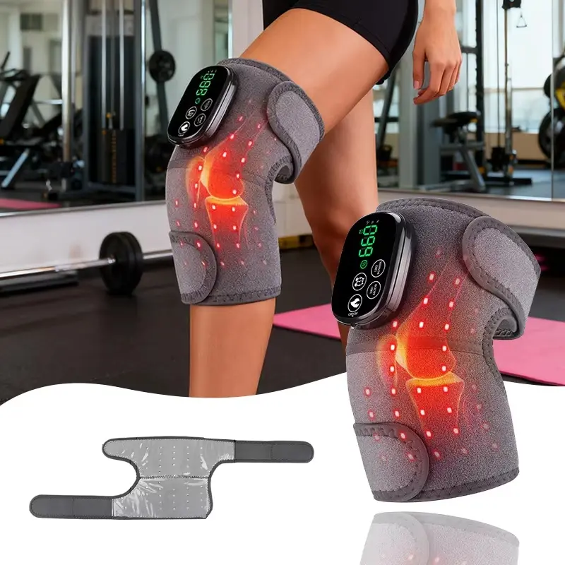 Rechargeable LED Elbow Pad Shoulder Strap Knee Heating Massager, 3 Vibration Modes, 3 Heat Levels, 5000mah Battery, New Condition, Usb Rechargeable Massagers