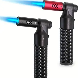 1900°C High Temperature Butane Blowtorch Lighter Big Jet Flame Refillable Portable Butane Blowtorch Adjustable Mini Blowtorch Suitable for Camping BBQ Cooking Welding Grilling, (Butane Gas Not Included)