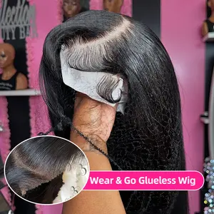 Bling Hair Wear And Go Glueless Wig Brazilian Straight 6x4 7x5 Lace Closure Glueless Wig Human Hair Ready To Wear Pre Cut