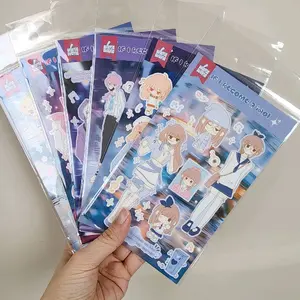 kawaii character sticker sheet, matte sticker sheet, waterproof sticker sheet