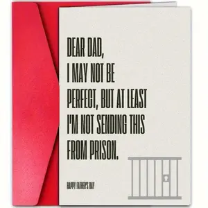 Fathers Day Card Gifts from Daughter Son, Funny Father’s Day Card Gift for Dad, I’m Not Sending This from Prison