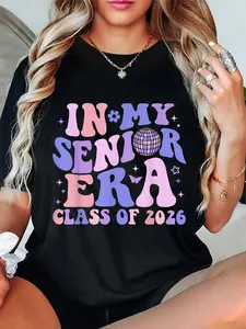 100% Cotton Unisex In My Senior Era Class of 2026 Groovy Senior 2026 Graduation T-Shirt