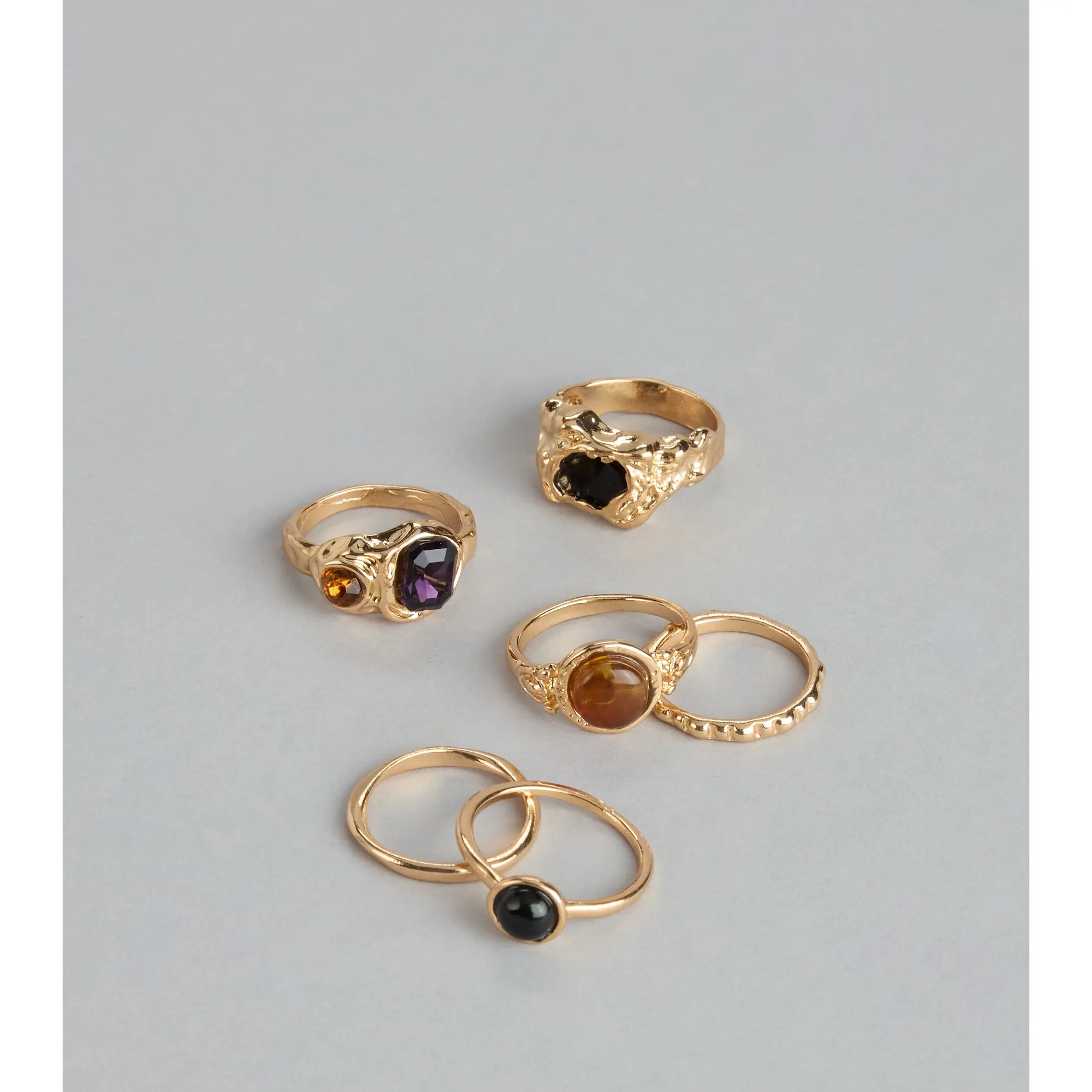 Glam Treasure Stone Ring Set