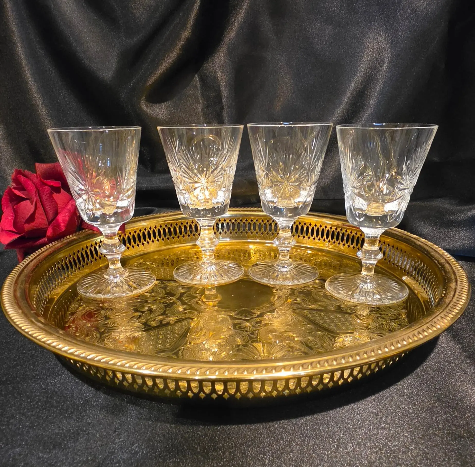 Vintage Edinburgh Crystal Sherry Glasses – Star of Edinburgh Set (4)Sherry  and Whiskey Glass Set