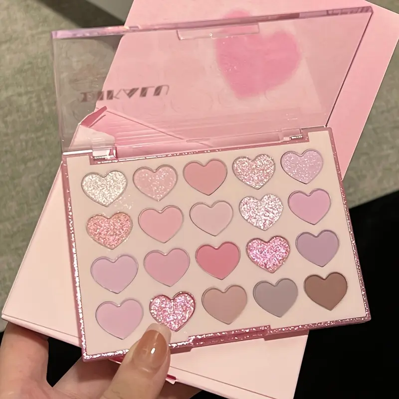 Sweetheart 20-color Eyeshadow palette, Multicolor Eyeshadow Palette, matte brown, pearlescent, sparkling, Glitter Palette, Multi-functional tones, Sparkly Shimmer Eyeshadow, a must-have for makeup and beauty enthusiasts