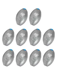 BLUEWING Egg Sinker V2 1oz Plastic Core 10pcs with Smooth Polished Surface for Freshwater and Saltwater Fishing