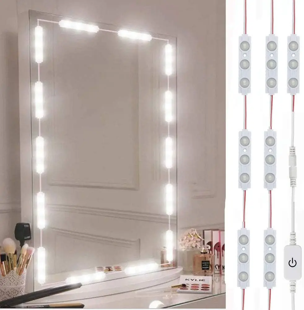 Led Vanity Mirror Lights, Hollywood Style Vanity Make Up Light, 10ft Ultra Bright White LED, Dimmable Touch Control Lights Strip, for Makeup Vanity Table & Bathroom Mirror.