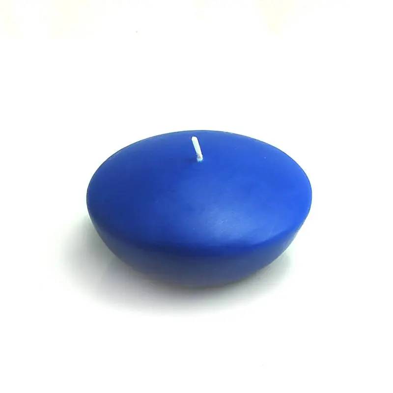 Jeco CFZ-057-0 3 in. Round Unscented Handpoured Wax Floating Decorative Candles, Blue - 12 Pieces per Box, Ideal for Wedding Centerpieces