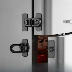 Multifunctional Sliding Door Lock, Door Hardware, No Drilling Installation, No Tools Needed, Suitable for Bedroom and Balcony, Safe Refrigerator Drawer Latch, Durable Security Solution