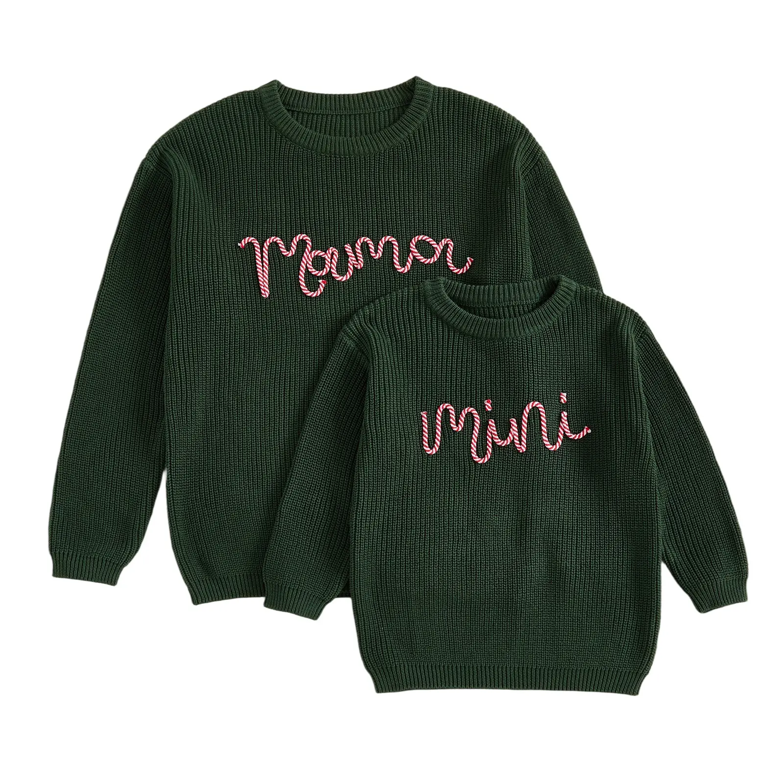 REDWOON Christmas Mommy and Me Matching Outfits Mama and Mini Long Sleeve Crewneck Sweater Pullover Tops Mother Baby Matching Clothes