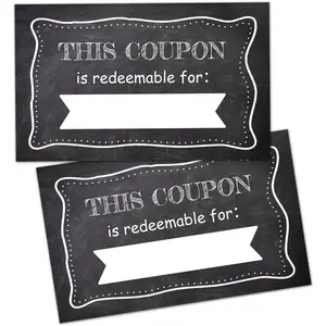 50 Coupon Cards, Chalk Blank Gift Certificates Redeem Vouchers for Business,Coupons for Mom, Wife,Husband, Business - Vouchers,Business Services Coupon to Offer Customer Rewards and Incentives