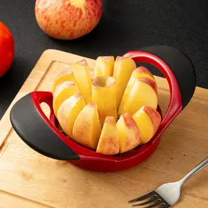 Large Apple Slicer and Corer, Stainless Steel Sharp Blade with Ergonomic Non-Slip Plastic Handle, Kitchen Vegetable Fruit Cutter Easy to Clean