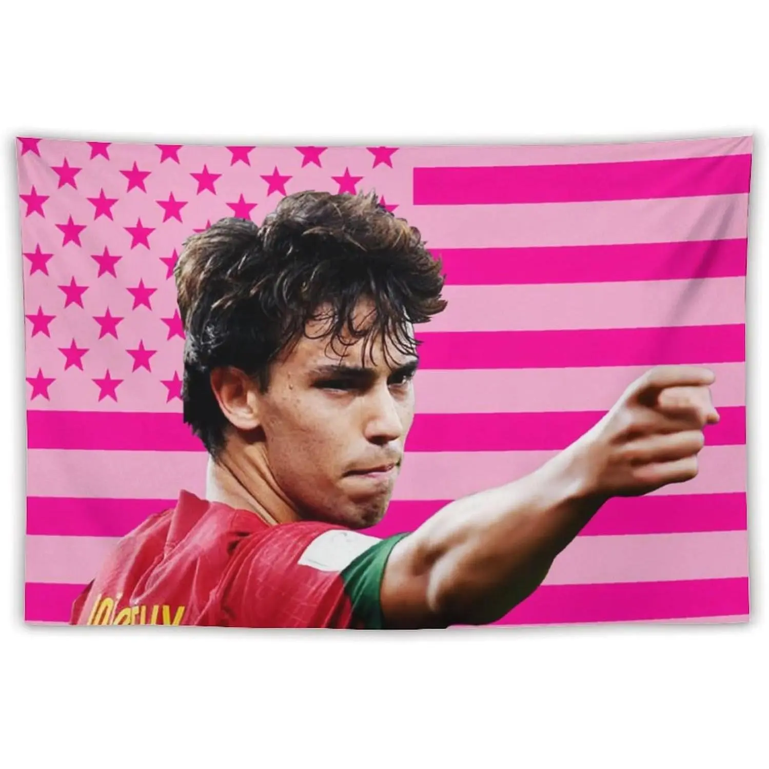 Joao Celebrity Decor American Pink Flag Funny Felix Merch Tapestry, 40"x60" Art for Dorm Room Decor, Home Supplies Wall Hanging Aesthetic Accent
