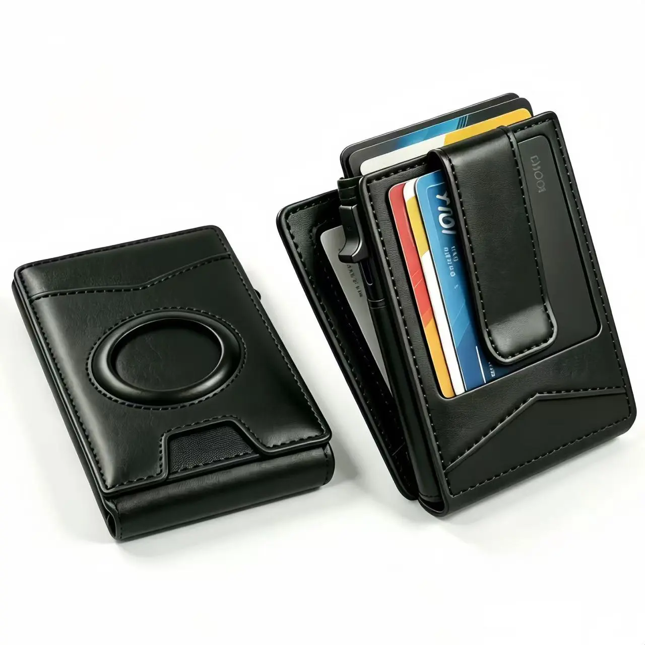 【LIMITED STOCK】Men's Airtag Wallet, Boxed Wallet Gift, Slim Front Pocket Wallet RFID Shielded Metal Case Smart Pop-up Credit Card Clip, Magnetic Leather Flip.Gifts suitable for men, Valentine's Day gifts