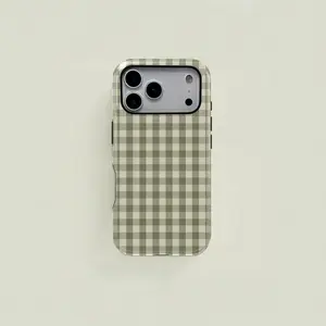 Vintage Plaid Texture Print Phone Case Cover, Durable Two-In-One Protection, Fits iPhone 17 16 15 14 13 12 Pro, Samsung Galaxy S25 S24 S23 S22 Ultra Series, Accessories