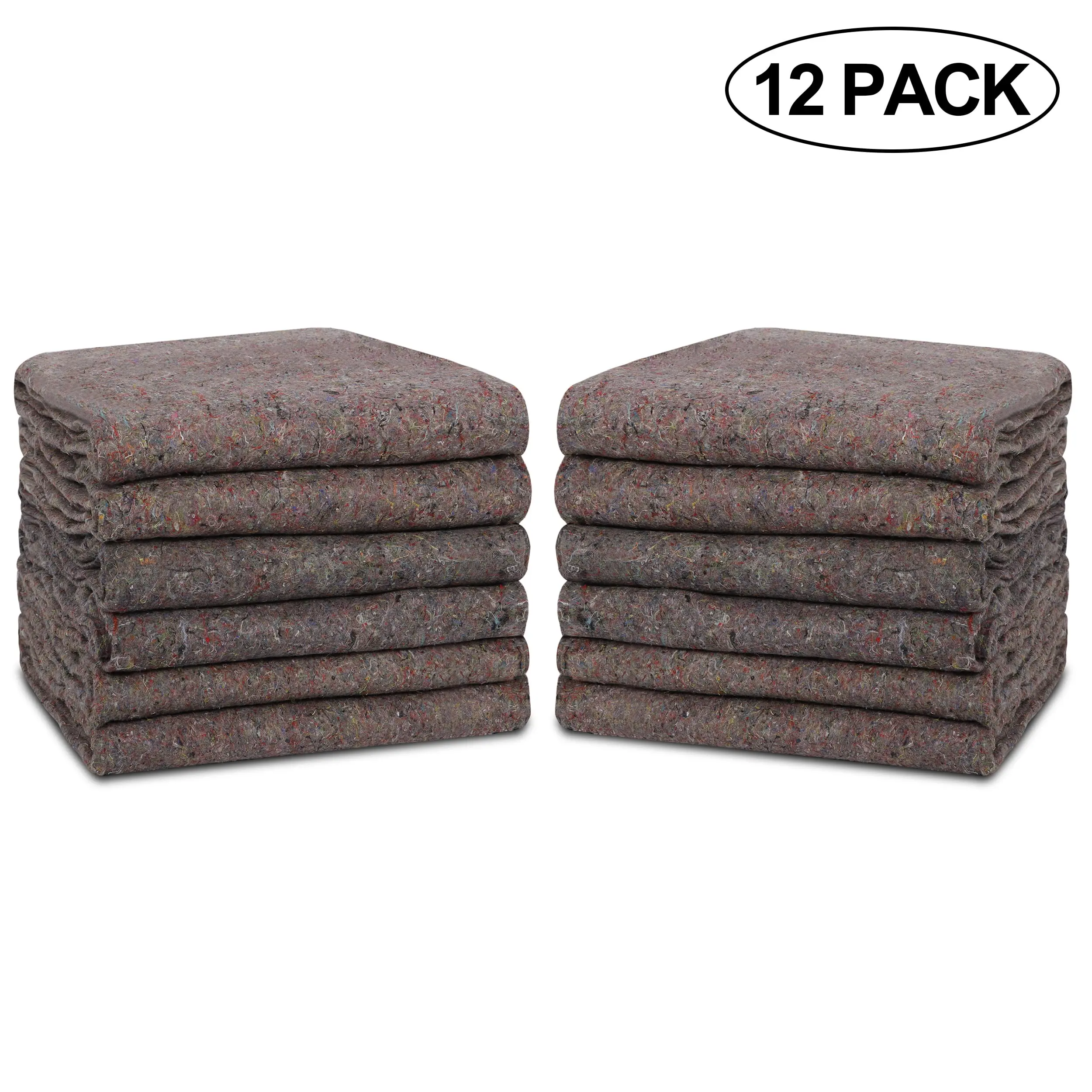SuperDeal 12-Pack Cotton Fiber Disposable Moving Blankets, 54x74 in Packing Blankets for Moving, Office Postal Packing Supplies