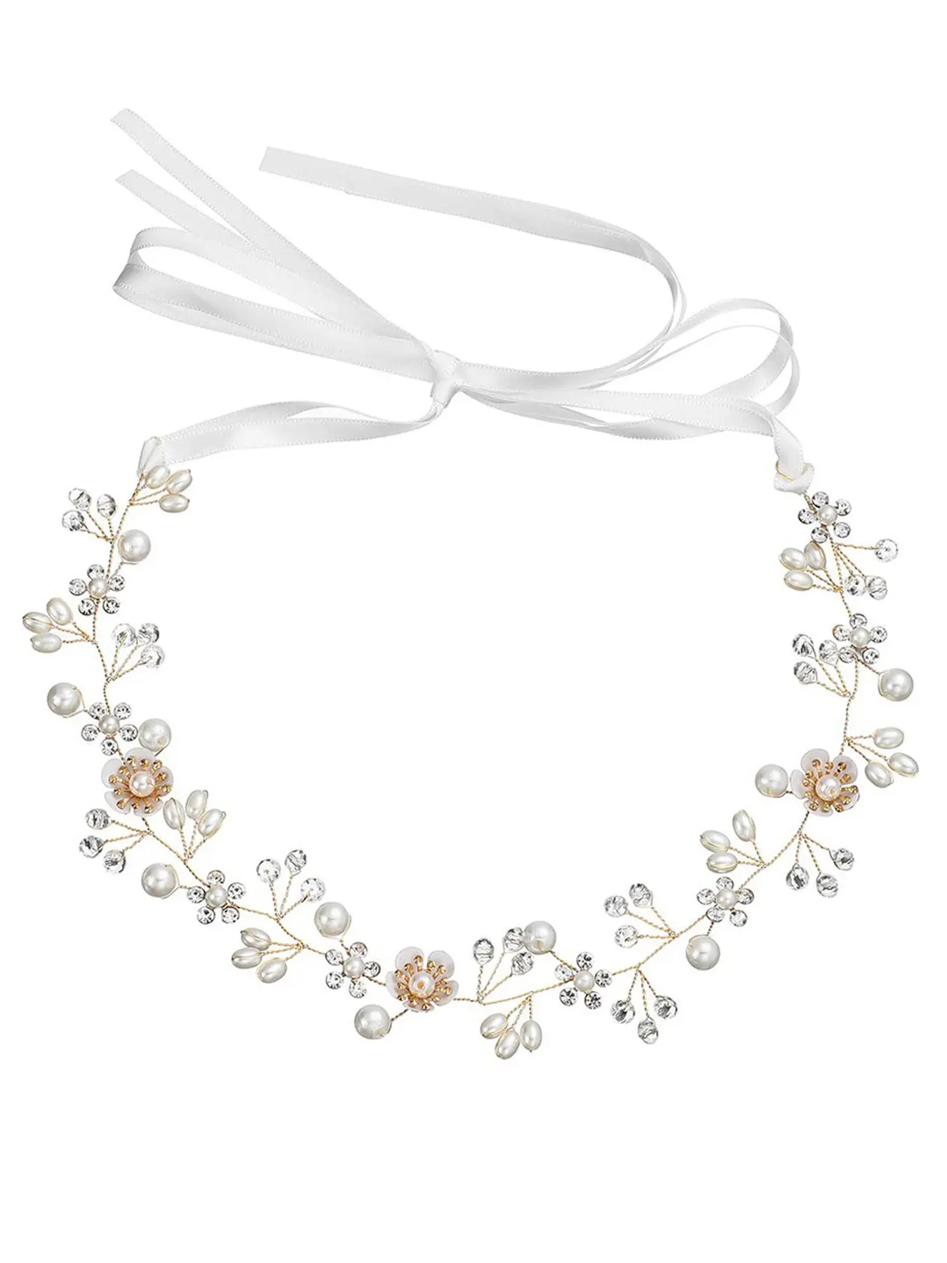 1-piece set of exquisite Versatile vintage bridal headbands and hair accessories suitable for forehead bangs, rhinestone pearl flower design suitable for women's weddings, Engagement, bridesmaids, parties, and dates